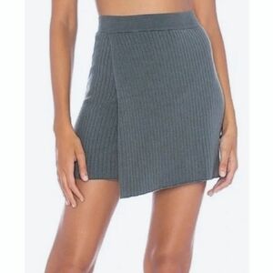 Free People Ribbed Stretch Knit Mini Skirt